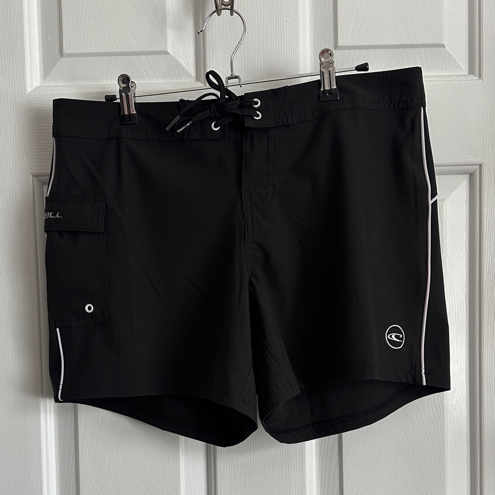 O'Neill Black Board Shorts with White Accents